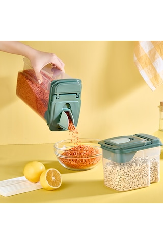 Erzak Kabı No.2 3,6 Litre Sızdırmaz Gıda Saklama Kabı, Dayanıklı Ve Pratik Yeşil