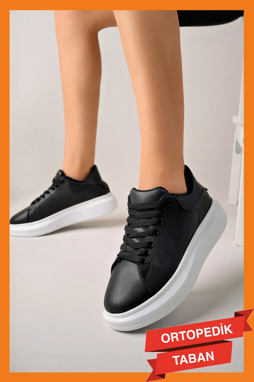 Luis A Costa Lc101 Siyah Cilt Beyaz Taban Kadın Sneaker Renkli