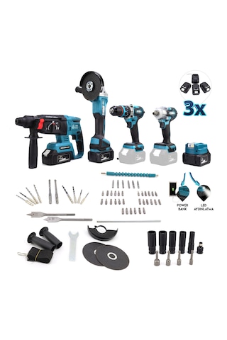 Chelikbei MK350 Akülü Vidalama Seti 5'li Mavi