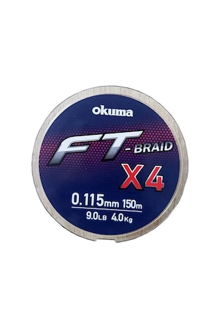 Okuma Ft- 4 Braided Line 150 Mt Grey Örgü İp