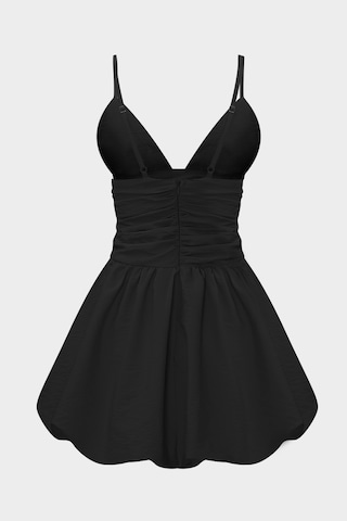 Açelyaokcu Askılı Beli Drape Detaylı Mini Kadın Balon Elbise Siyah