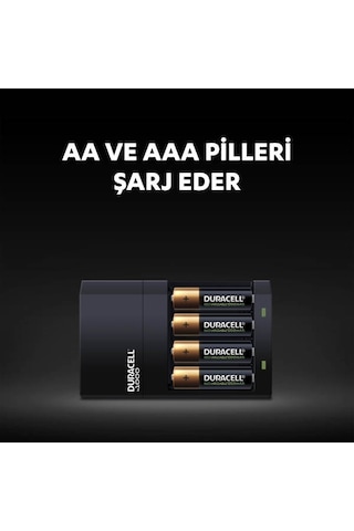 DURACELL CEF14 Pil Şarj Cihazı + Şarj Edilebilir AA 1300 mAh (2'li Paket) + Şarj Edilebilir AA 750 mAh (2'li Paket)