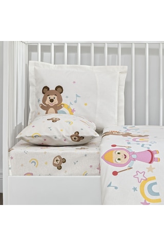 Taç Lisanslı Masha & The Bear Music Baby Pamuk Bebek Nevresim Takımı 000000001000050726