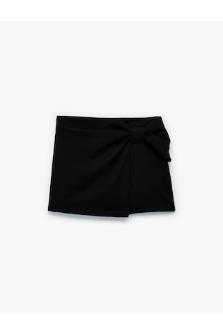 Koton Fiyonk Detaylı Beli Lastikli Basic Şort Etek Siyah 6wkg40024ak SiYAH