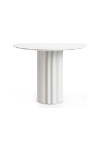 Vintage Yuvarlak Ahşap Bohem Masa 130x130 Beyaz