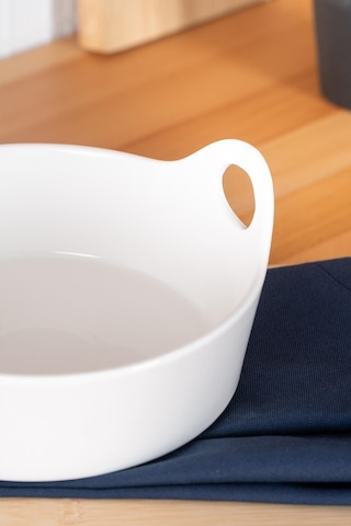 Acar Bianco Perla Oval Kulplu Kase - 21 Cm