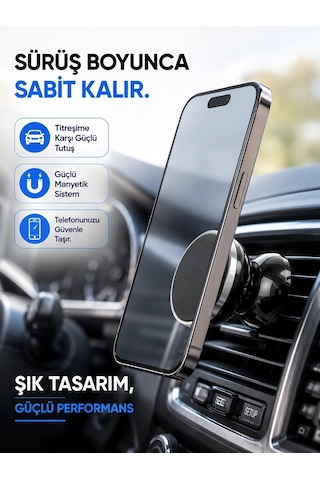 Mıknatıslı Araç İçi Telefon Tutucu Havalandırma Izgarasına Takımına Uygun Belirtilmemiş