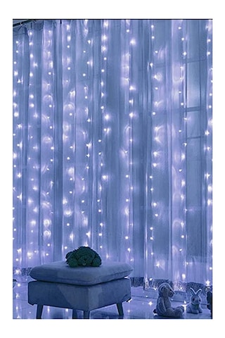 3x3 Metre Kumandalı Led Perde Işık Beyaz Usb 8 Modlu Dekoratif Aydınlatma