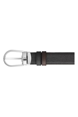 Montblanc Sartorial At Nalı Tokalı Deri 30 Mm Çift Taraflı Kemer Kahverengi