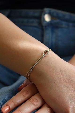 Semiz Altın Aşk Düğümü Altın Bileklik Sarı Altın