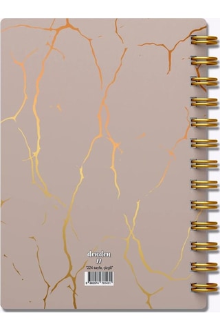 Denden Mermer Bej 17x24 Çizgili Defter Bej