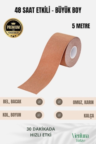 Vienluna Kas Gevşetici Esnek Eklem Omuz Ağrı Isı Bandı Turuncu 5 CM x 5 M