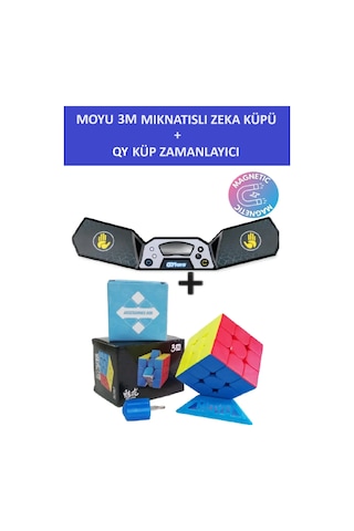 Moyu 3m V2 Profesyonel Speed Cube Ve Qy Küp Timer Seti - 3x3 Zeka Sabır Küpü Ve Zamanlayıcı