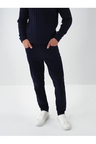 Lacivert Pamuk Dokulu Slim Fit Pantolon 100680 Lacivert