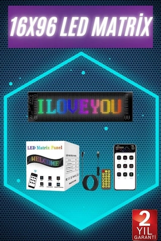 Digital Araba Yazısı Ekran Matrix En Büyük Boy Matrix Led Panel 19 96 Pıxel Açık Lacivert