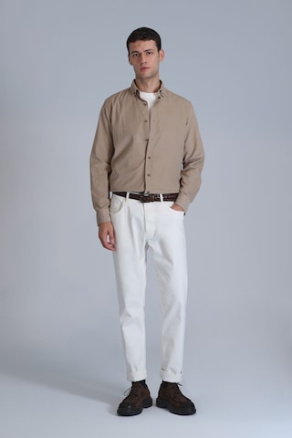 Lufian Water Erkek Basic Gömlek Slim Fit Bej Bej 112010664100550 Bej
