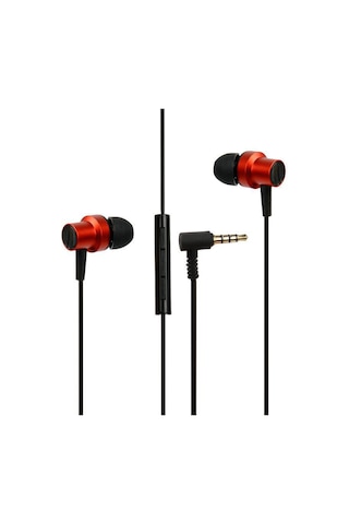 Winex Mıknatıslı Metal Mikrofonlu Kablolu Kulakiçi Kulaklık Kırmızı