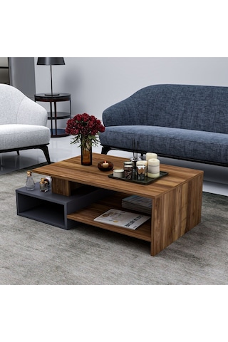 Dux Dekoratif Orta Sehpa Antrasit - Ceviz