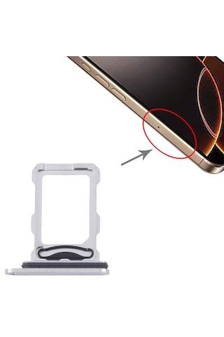 Apple Uyumlu iPhone 16 Pro Max Sim Tepsisi Sim Kart Yuvası Beyaz