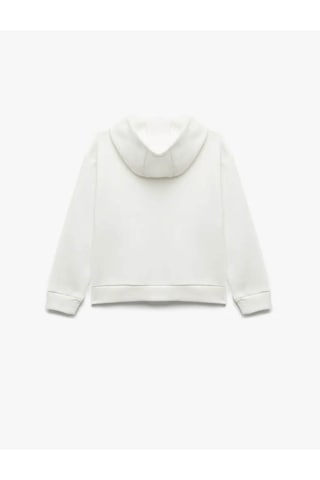 Koton Kapşonlu Fermuarlı Ekru Kız Çocuk Hırka 6wkg10080ak Ekru