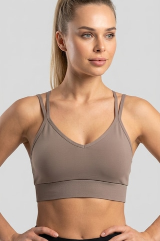 Aura Collections Çapraz İp Askılı Çıkarılabilir Pedli Sporcu Sütyeni Bralette Bej