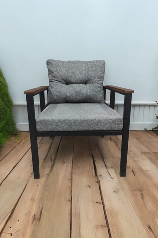 Pimango Pi Elize Demonte Metal Tekli Bahçe Mobilyası Gri 60 x 60 CM Gri