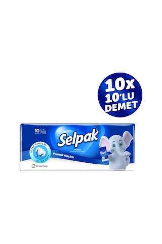 Selpak® Klasik Cep Mendil 10'lu 10 Paket