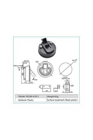 Plastik Siyah Yuvarlak Yuvarlak Yuvarlak Çekme Halka Kam Kilidi Bağlantıları Dökme Teknesi Deniz Donanım Aksesuarı 1 Pcs Kilitleri Xk246-61b Kırmızı - Sarı