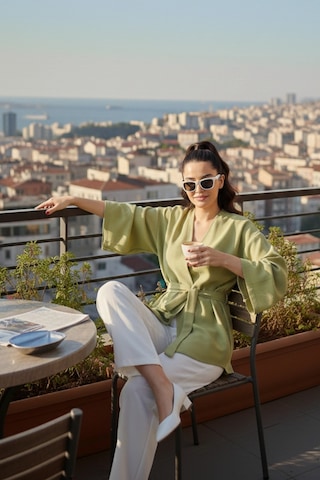 Kadın Kuşaklı Kimono 1177 Yeşil
