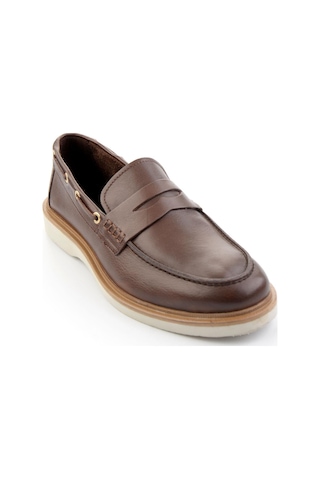 Bambi Kahve Hakiki Deri Erkek Loafer Ayakkabı E01698626003 Kahve
