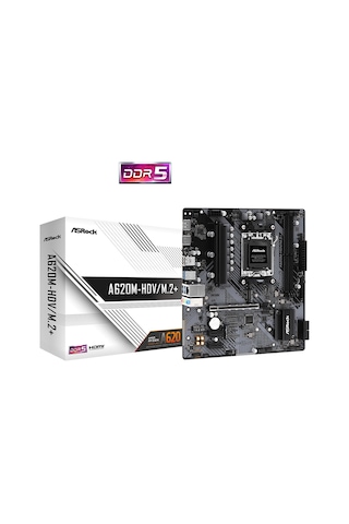 Asrock A620M-HDV/M.2+ AMD A620 7200 MHz (OC) DDR5 Soket AM5 mATX Anakart