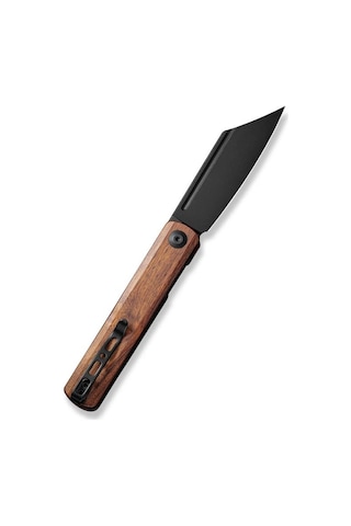 Sencut Bronte Front Flipper Knife Black Blade Cuibourtia Wood Handle Kamp Çakı Kahverengi