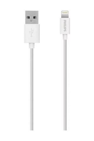 Philips SWR1508W 2.4A Apple iPhone Uyumlu Lightning Şarj ve Data Kablosu Beyaz 1 M