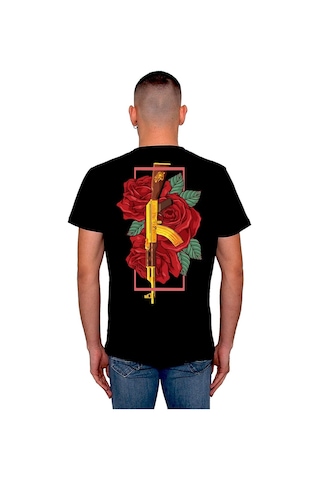 Ak-47 Kalaşnikof Keleş Rose Gül Tişört Unisex T-shirt 001
