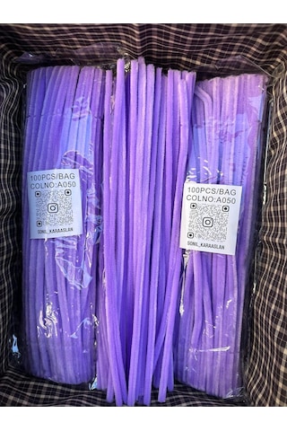 Şönil A050 Lila30 Cm Lila Tüylü Hobi Çubuğu Şönil- 100'lü Paket