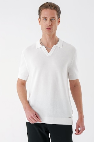 Efor Slim Fit Polo Yaka Kısa Kol %100 Pamuk Beyaz Triko Tr 868 Beyaz