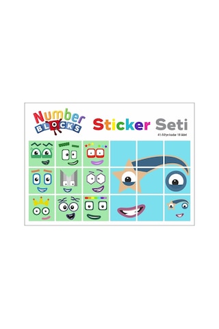Number Blocks Matematik Eğitici Birim Küp Snapcubes /41-50 Sticker 18 Pcs