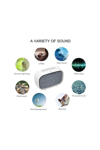 Tongxida Beyaz Gürültü Uyku Cihazı Akıllı Gece Lambası - Uyku Yardımcısı Beyaz Beyaz