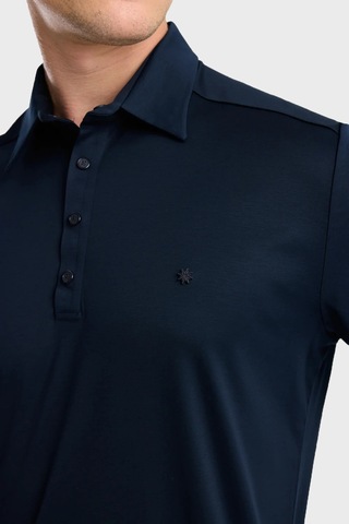 Isaora Logolu % 100 Pamuk Regular Fit Düğmeli Polo Erkek Polo Isr3303 Drnvy Koyu Lacivert