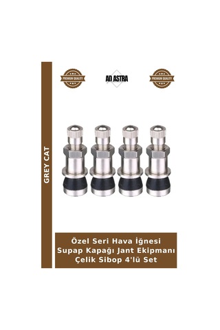 Özel Seri Hava İğnesi Supap Kapağı Jant Ekipmanı Çelik Sibop 4'lü Set