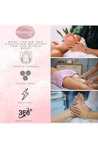 Velform Vibraluxe Pro Masaj Cihazı + 6 Ekstra Dosya - Cilt Sıkılaştırma, Titreşim Ve Döndürme, Selülit Masajı, Ponza Taşı, Diyet Planı, Vücut Ve Cilt İçin Sağlıklı Yaşam Ve Güzellik Bakımı