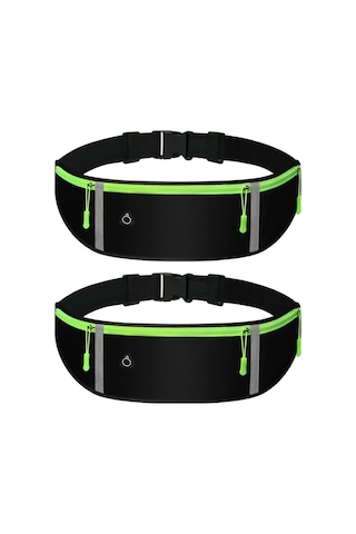Geeksen 2 Paket Bel Çantası Koşu Kemeri Yansıtıcı Koşu Kemeri Yürüyüş Fitness Bisiklet Antrenman Spor Salonu Seyahat Koşu Cep Kemeri Siyah