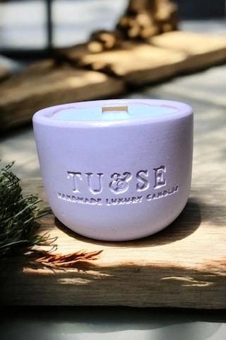 Tuse Candles Lüks Bebek Pembesi Beton Mum