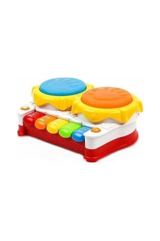 Birlik İkili Kaya Piyanolu Pilli Işıklı Müzikli Davul Seti