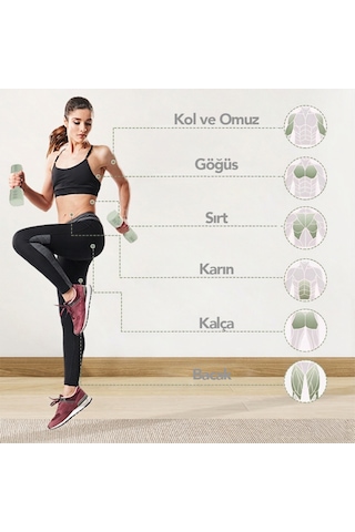 Ayarlanabilir Modüler Kettlebell Ve Dambıl Seti 5 Kg Ev Fitness Ve Güç Antrenman 5 Kg + Yeşil Renk Direnç Bandı