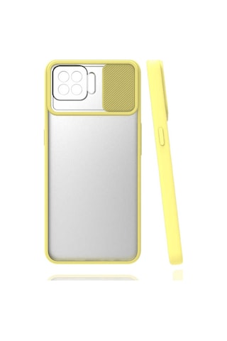 Noktaks - Oppo Uyumlu Oppo Reno 4 Lite - Kılıf Slayt Sürgülü Arkası Buzlu Lensi Kapak - Lila