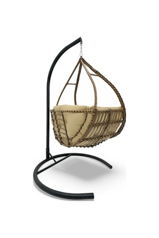 Wellagarden Selge Tekli Rattan Salıncak Kahve