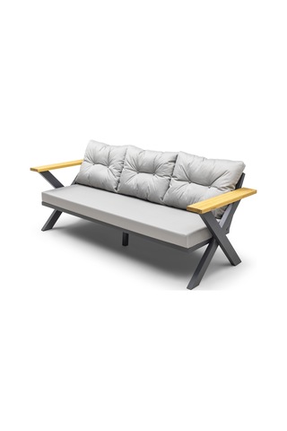 Ramada Bahçe ve Balkon Mobilyası Takımı (3+1+1+Masa+2 Puf) Gri