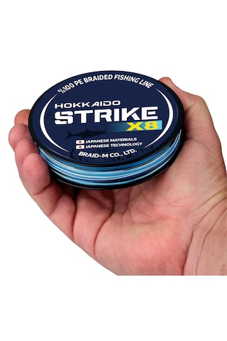 Hokkaido Strike Blue Camo 8 Katlı 0.50.-mm 150-metre Örgü Misina