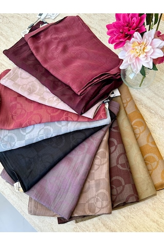 Noura Scarf Pırlanta Orin Şal Koyu Vizon Çok Renkli